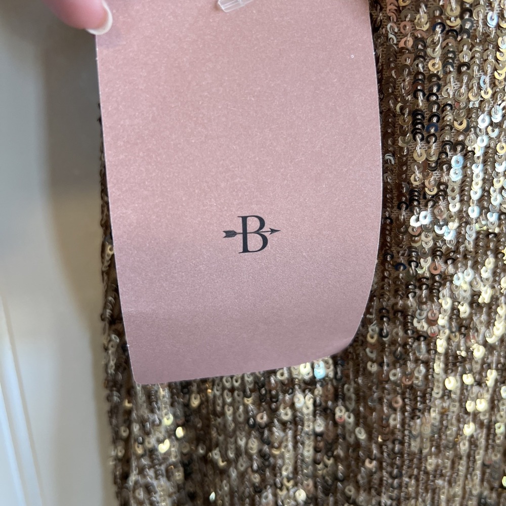 BHLDN Surrey Gown Dress  Anthropologie Sz 18 Gold Sequin Wedding Formal Prom NWT - Picture 6 of 12